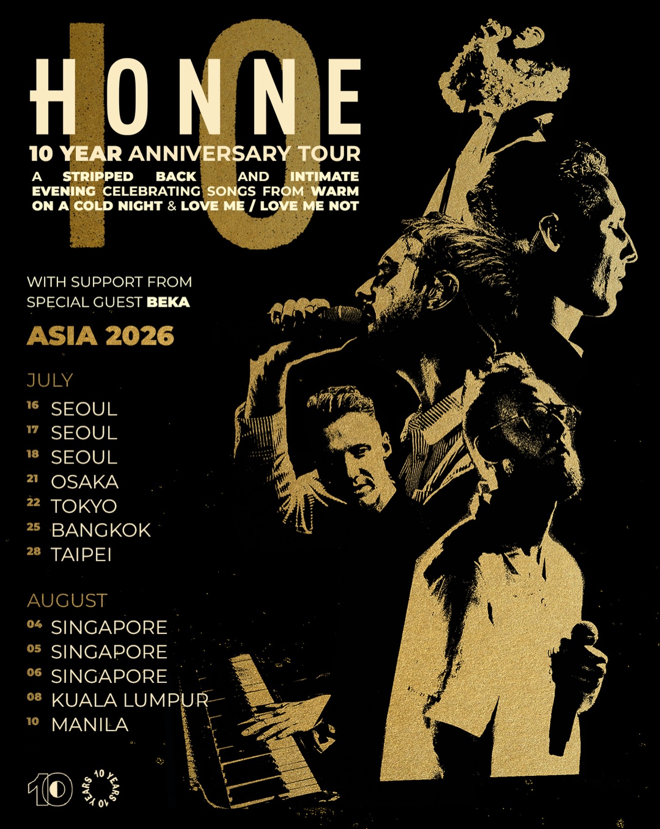 HONNE 10 Year Anniversary Tour Poster 2026